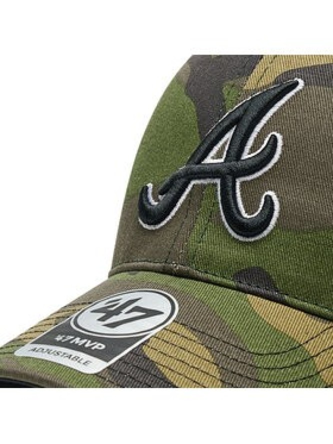 47 Brand Czapka z daszkiem MLB Atlanta Braves Branson Trucker B-CBRAN01GWP-CMB Zielony