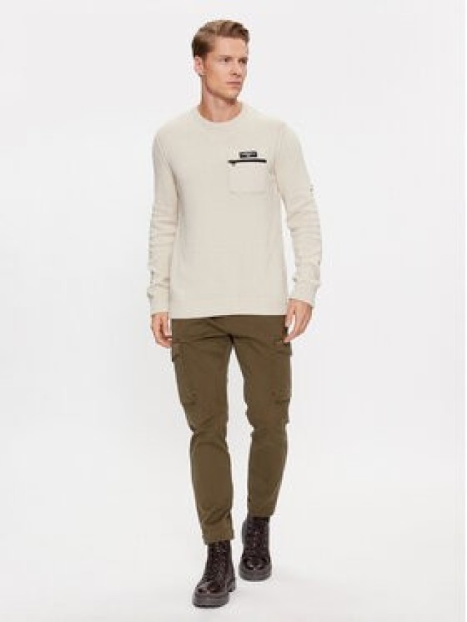 Aeronautica Militare Sweter 232MA1460L518 Écru Regular Fit