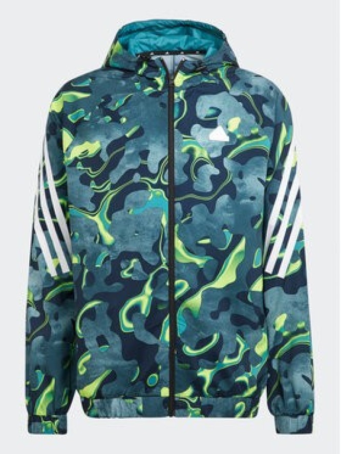 adidas Bluza Future Icons Allover Print IJ8844 Zielony Regular Fit