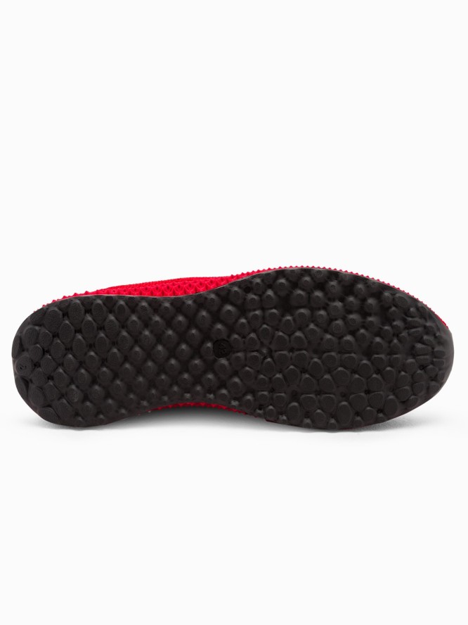 Buty męskie wsuwane sneakersy z siateczki - czerwone V2 OM-FOKS-0117 - 42