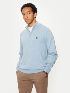 U.S. Polo Assn. Sweter MUP2963 Błękitny Regular Fit