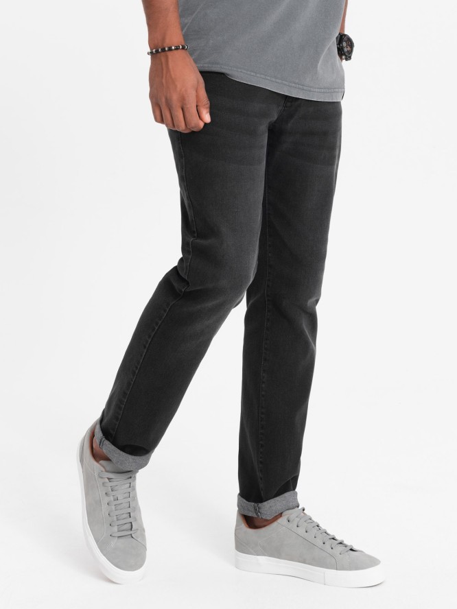 Spodnie męskie jeansowe STRAIGHT LEG - czarne V1 OM-PADP-0133 - XXL