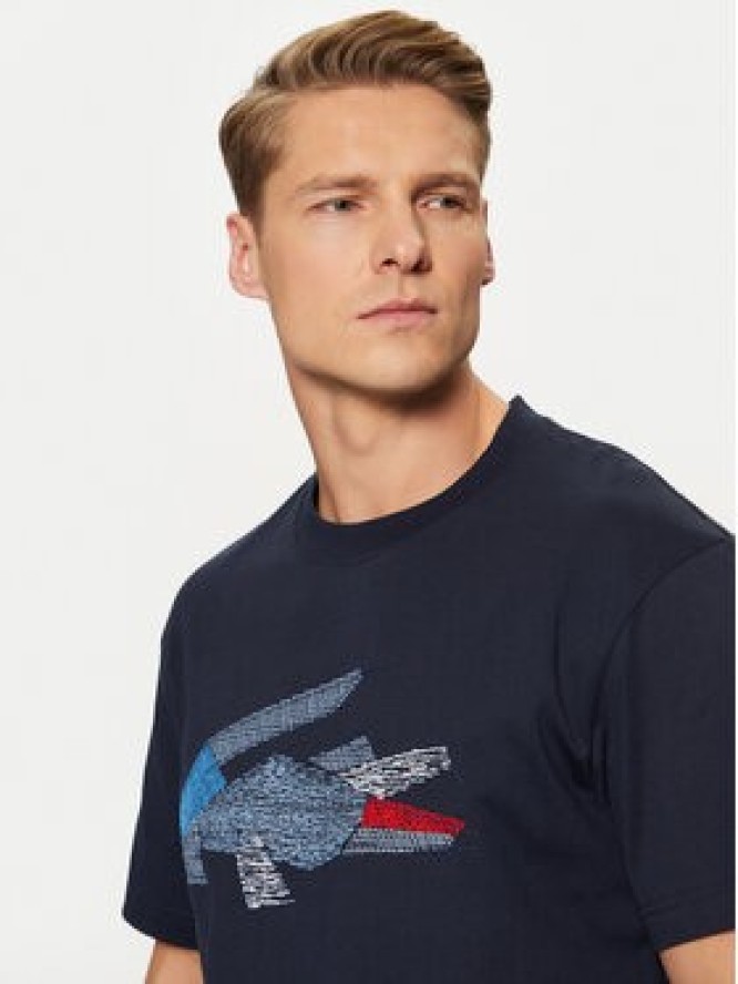 Lacoste T-Shirt TH3603 Granatowy Classic Fit