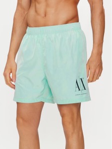 Armani Exchange Szorty plażowe 953034 CC623 16130 Zielony Regular Fit