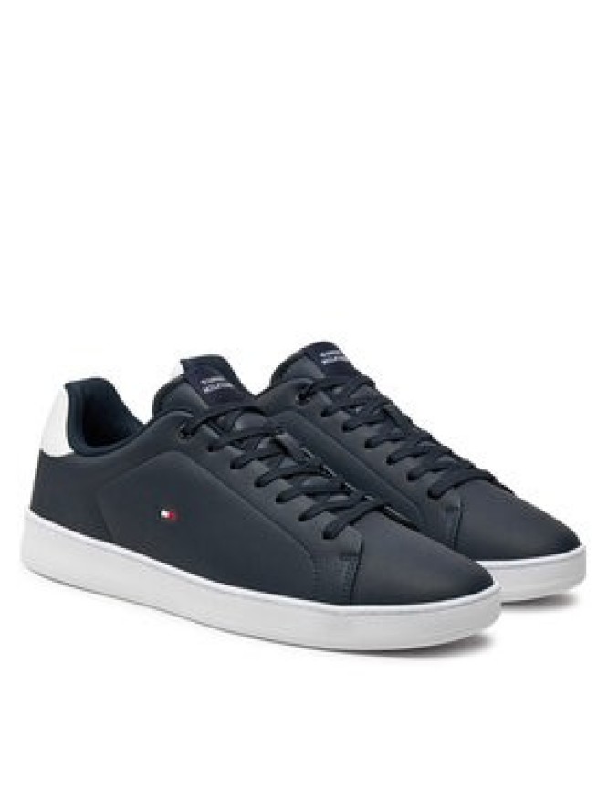 Tommy Hilfiger Sneakersy Court Cupsole Leather Flag FM0FM05451 Granatowy