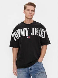 Tommy Jeans T-Shirt Tjm Ovz Badge Tj Tee DM0DM18565 Czarny Regular Fit