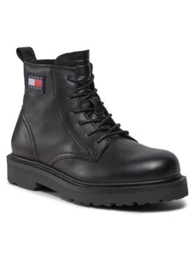 Tommy Jeans Trapery Tjm Ruberized Lace Up Boot EM0EM01276 Czarny