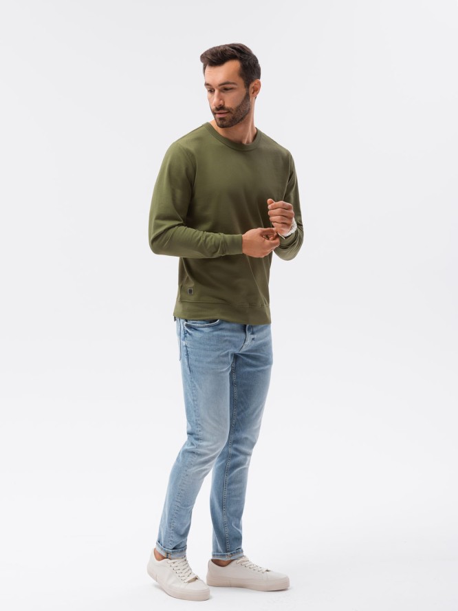 Bluza męska bez kaptura - khaki V4 B1153 - M