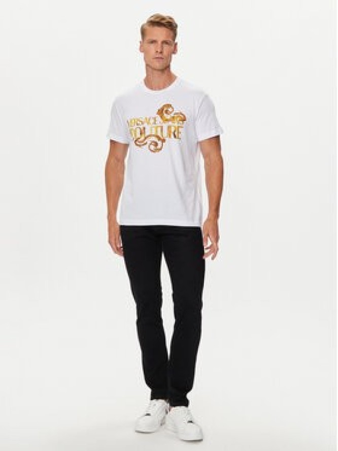 Versace Jeans Couture T-Shirt 76GAHG00 Biały Regular Fit