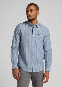 MĘSKA KOSZULA MATERIAŁOWA LEE ONE POCKET SHIRT WASHED BLUE L66NQALR