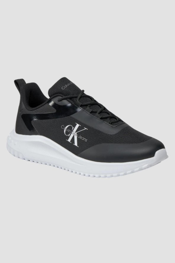 CALVIN KLEIN Czarne sneakersy męskie z białą podeszwą