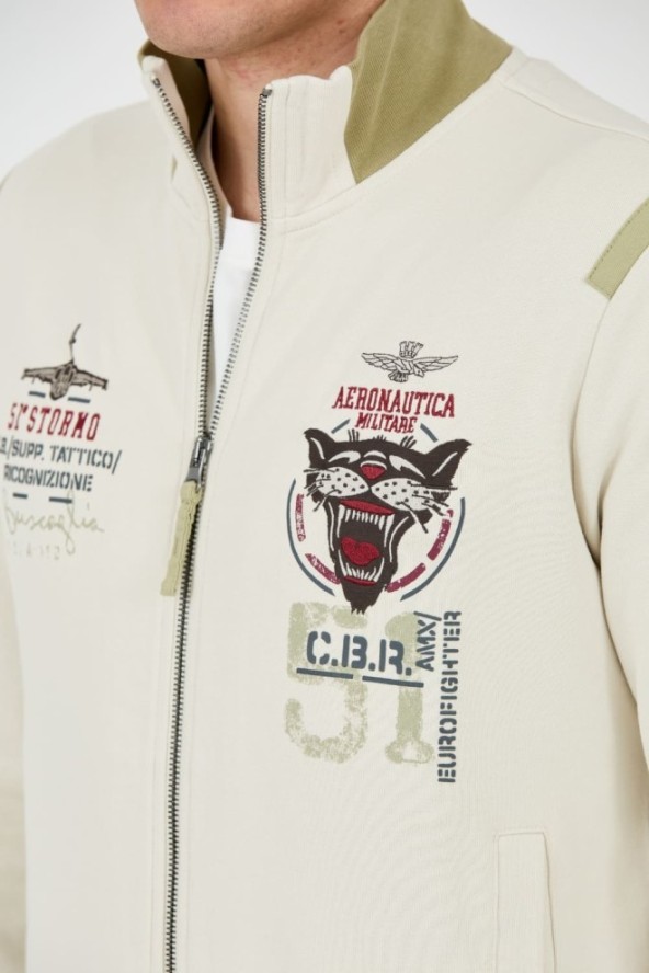 AERONAUTICA MILITARE Beżowa bluza Embroidered 51st