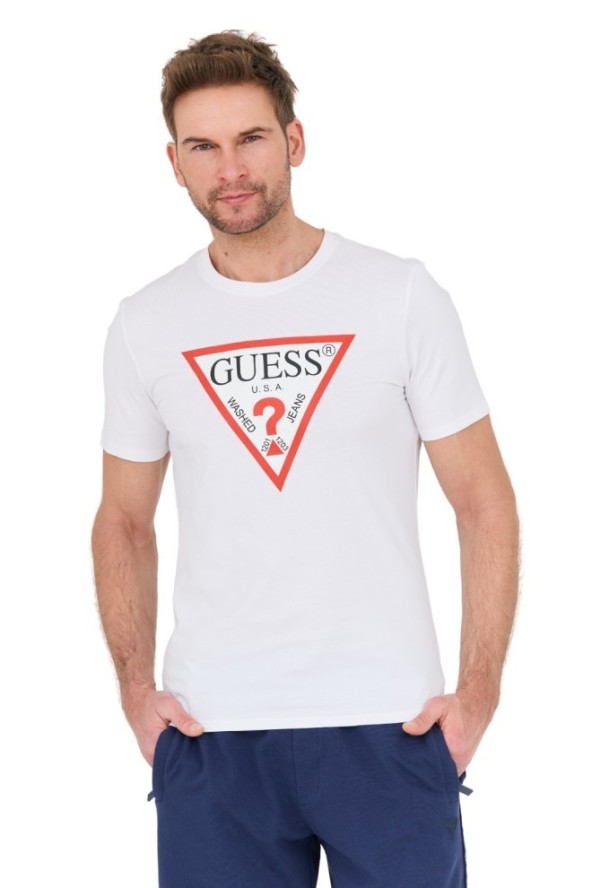 GUESS Biały t-shirt Original Logo Tee