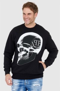 PHILIPP PLEIN Czarna bluza męska x-ray skull