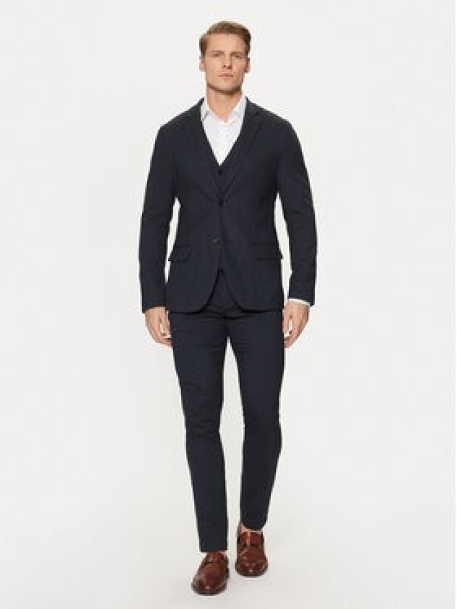 Tom Tailor Marynarka 1044113 Granatowy Slim Fit