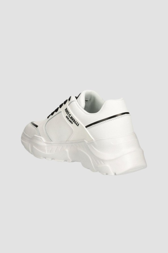 JUST CAVALLI Białe sneakersy Fondo Casper