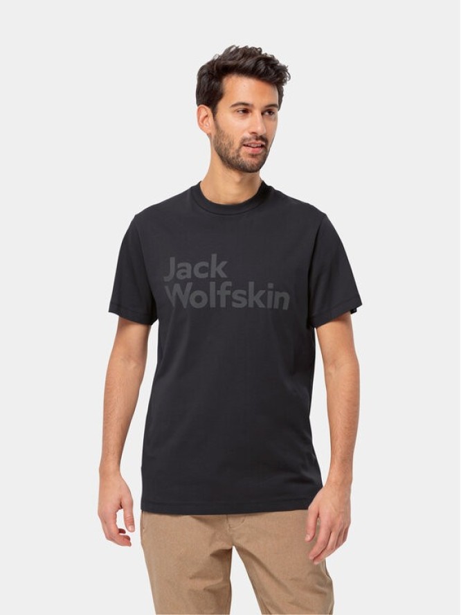 Jack Wolfskin T-Shirt Essential Logo T 1809591 Czarny Regular Fit