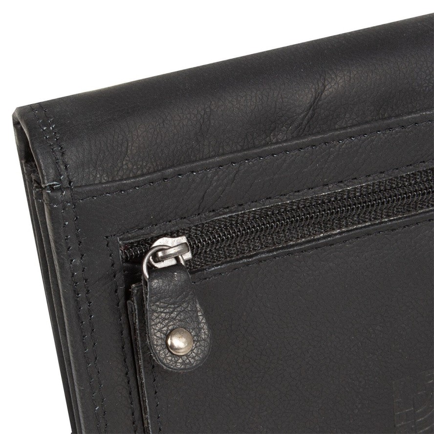 MUSTANG UDINE WALLET UNIWERSALNY SKÓRZANY PORTFEL PREMIUM POJEMNY NA KARTY SKÓRA BLACK 06.102300