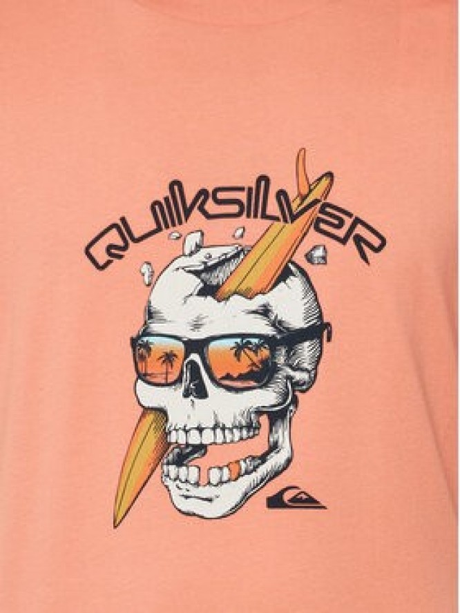 Quiksilver T-Shirt One Last Surf EQYZT07674 Pomarańczowy Regular Fit