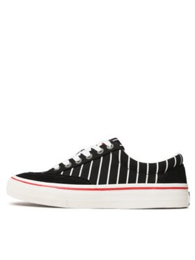 Tommy Jeans Tenisówki Skate Canvas Stripes EM0EM01153 Czarny