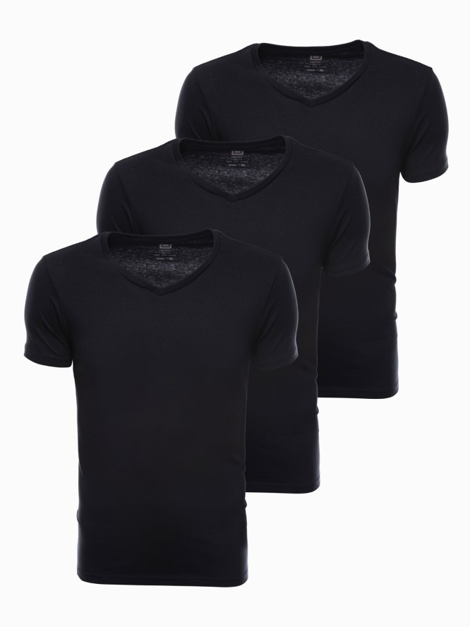 Zestaw koszulek bawełnianych V-NECK 3-pak - czarny V9 Z29 - XXL