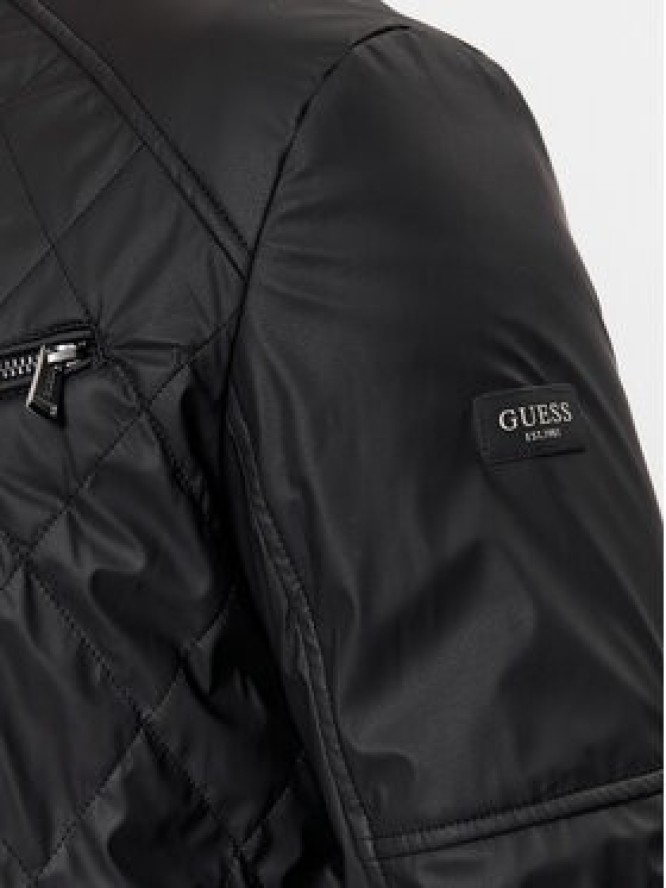 Guess Kurtka z imitacji skóry Quilted M4RL01 WFHD0 Czarny Regular Fit