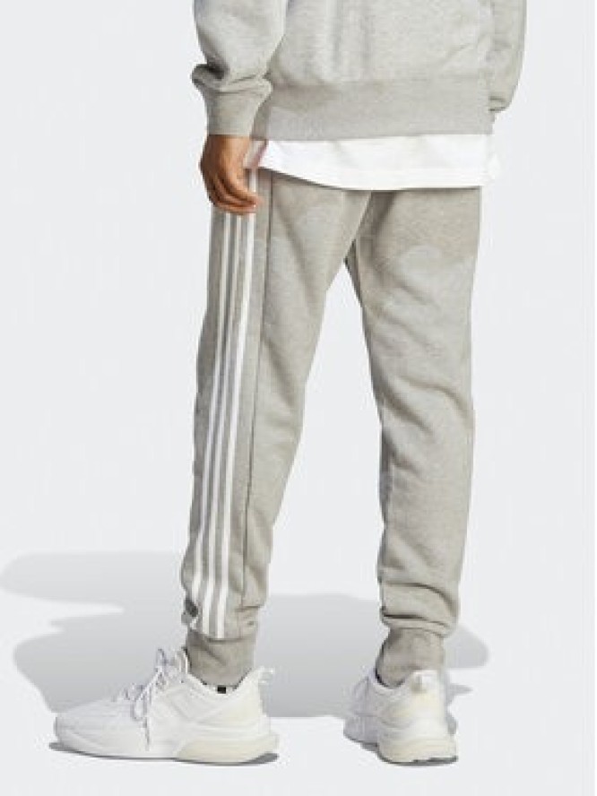 adidas Spodnie dresowe Essentials French Terry Tapered Cuff 3-Stripes Joggers IC9407 Szary Regular Fit