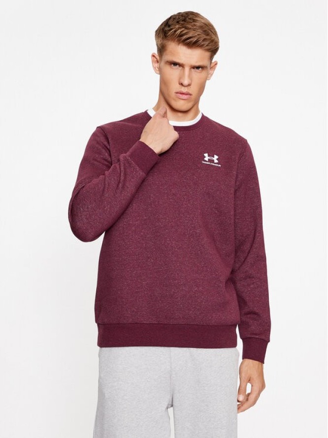 Under Armour Bluza Ua Essential Fleece Crew 1374250 Bordowy Loose Fit