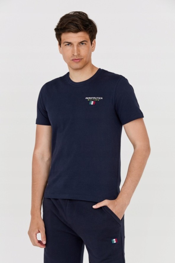 AERONAUTICA MILITARE Granatowy t-shirt męski