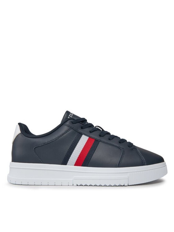 Tommy Hilfiger Sneakersy Supercup Lth Stripes Ess FM0FM04895 Granatowy