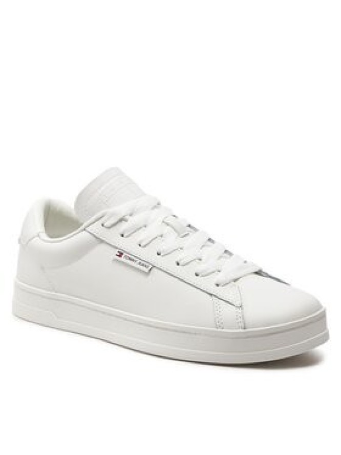 Tommy Jeans Sneakersy Tjm Leather Low Cupsole EM0EM01374 Écru