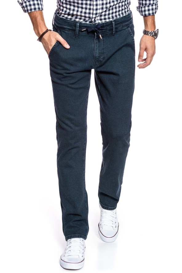 SPODNIE MĘSKIE MUSTANG Jog Chino Denim Blue 1009078 5000 880