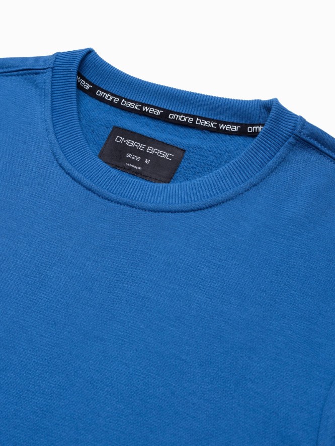 Bluza męska bez kaptura BASIC - głęboki niebieski V 18 B978 - XL