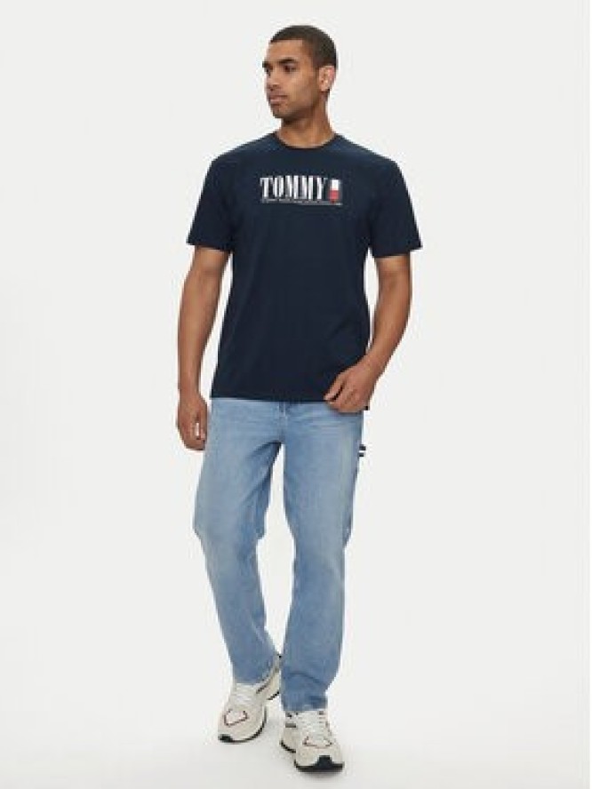 Tommy Jeans T-Shirt DNA Flag DM0DM18533 Granatowy Regular Fit