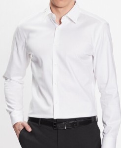 Boss Koszula 50470583 Biały Slim Fit