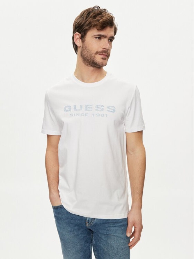 Guess T-Shirt M4GI61 J1314 Biały Slim Fit