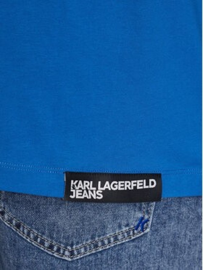Karl Lagerfeld Jeans T-Shirt Logo 231D1706 Niebieski Regular Fit