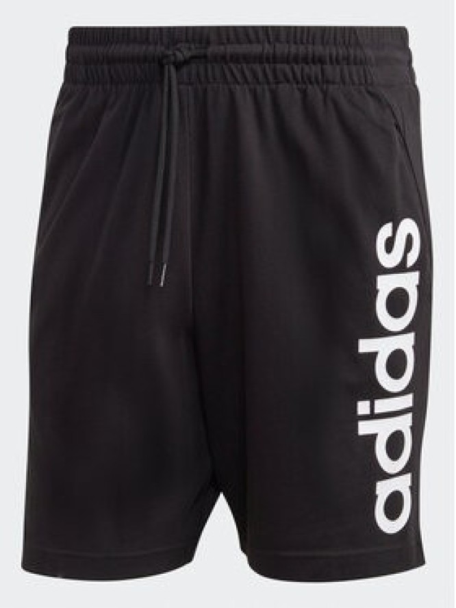 adidas Szorty sportowe AEROREADY Essentials Single Jersey Linear Logo Shorts IC0062 Czarny Regular Fit