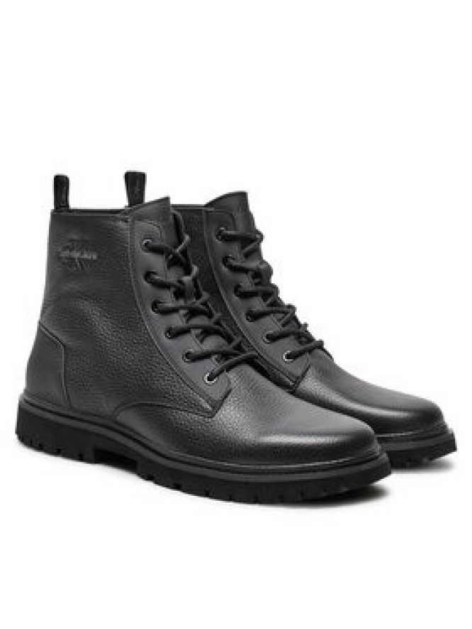 Calvin Klein Kozaki Eva Mid Laceup Boot Lth YM0YM00751 Czarny