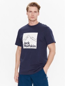 Jack Wolfskin T-Shirt Brand 1809021 Granatowy Regular Fit