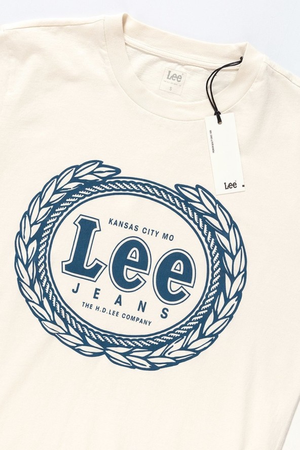 LEE T SHIRT EMBLEM TEE ECRU L61XFELO