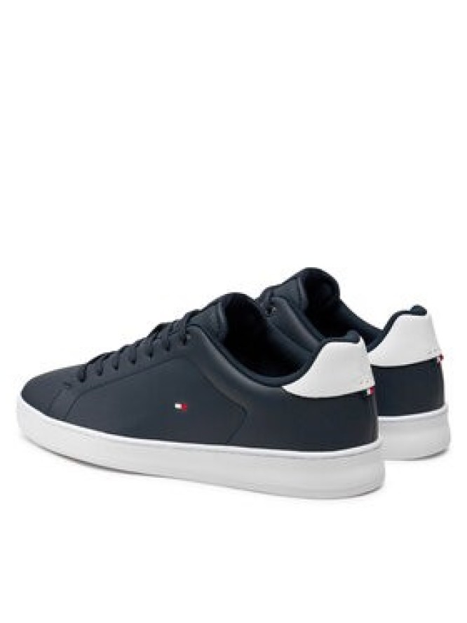 Tommy Hilfiger Sneakersy Court Cupsole Leather Flag FM0FM05451 Granatowy