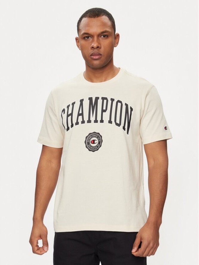 Champion T-Shirt 219852 Beżowy Comfort Fit