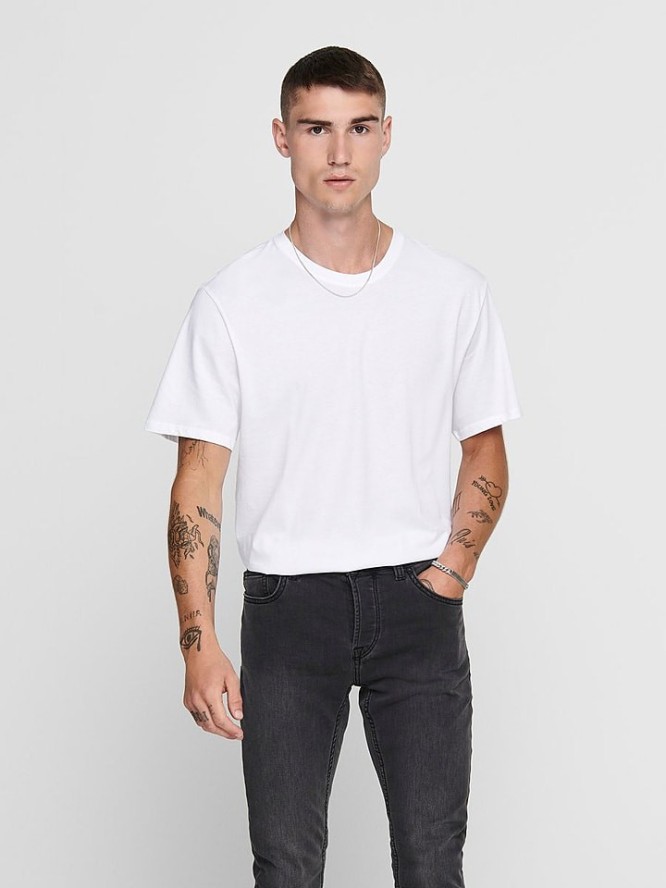 ONLY & SONS Koszulka "Matt" w kolorze białym rozmiar: S