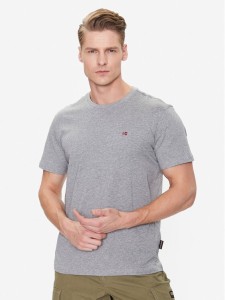 Napapijri T-Shirt Salis NP0A4H8D Szary Regular Fit