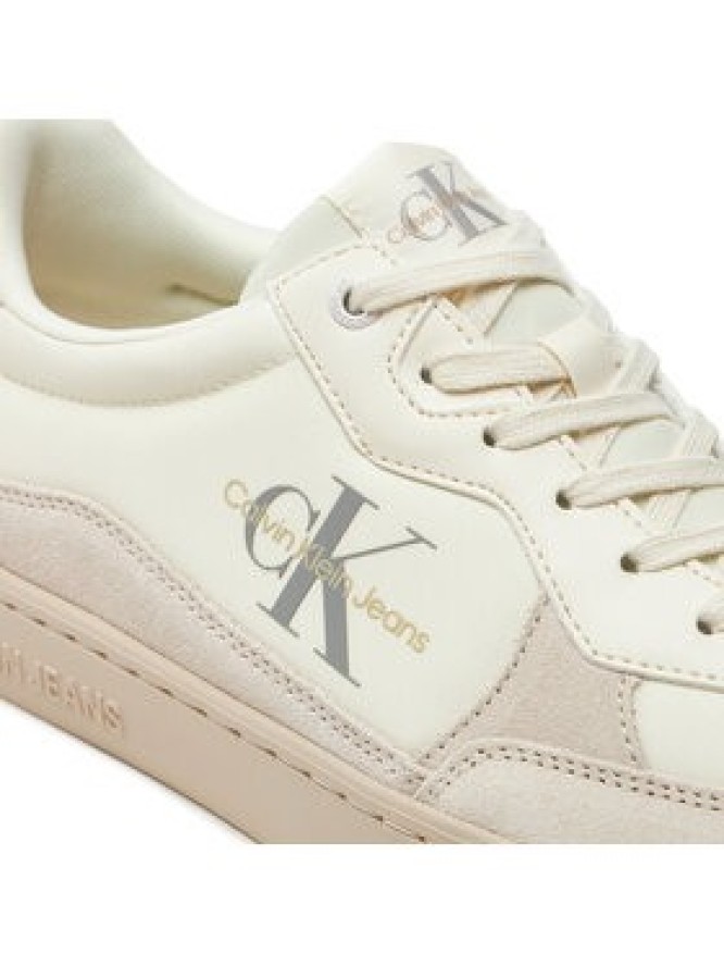 Calvin Klein Jeans Sneakersy Classic Cupsole Low Mix Mtl YM0YM01033 Écru