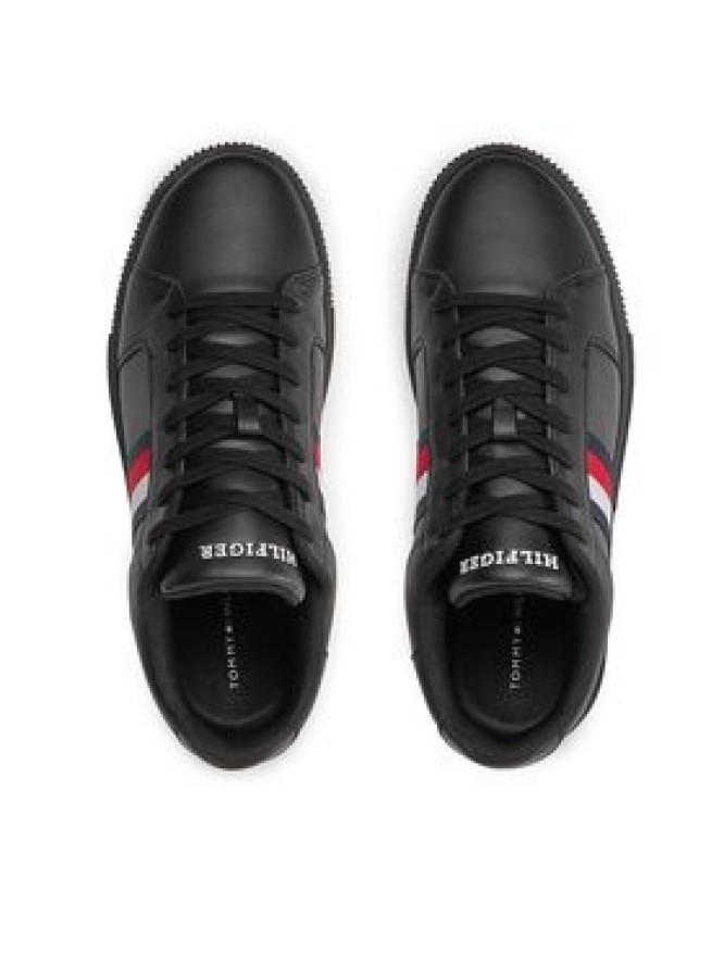 Tommy Hilfiger Sneakersy Supercup Lth Stripes Ess FM0FM04895 Czarny