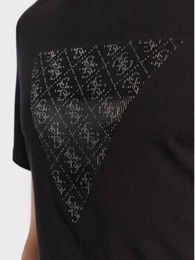 Guess T-Shirt Shiny Gel Triangle M3GI33 J1314 Czarny Slim Fit