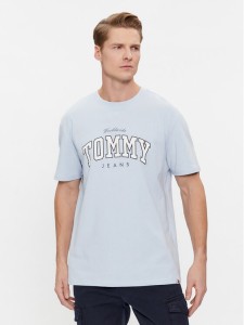 Tommy Jeans T-Shirt Varsity DM0DM18287 Błękitny Regular Fit