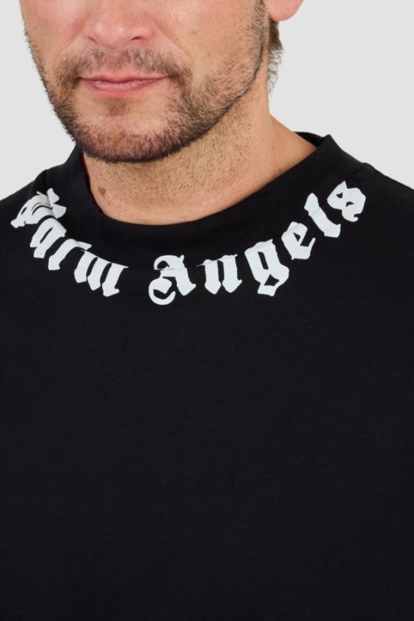 PALM ANGELS Czarny t-shirt Neck Logo Tee